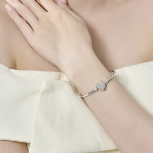 Vòng Kiềng Bạc "Minimal Kitty Heart"