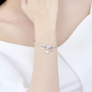 Lắc Tay Bạc Charming Heart & Bow